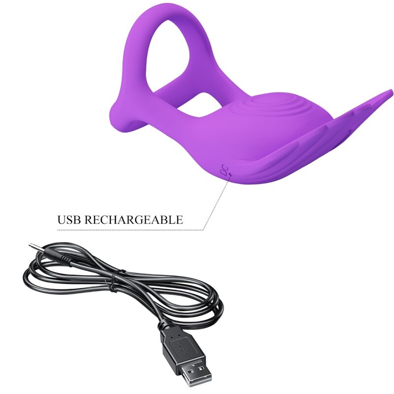PRETTY LOVE - SILAS ANNEAU PÉNIS VIBRANT 7 VIBRATIONS SILICONE VIOLET - Sensualia