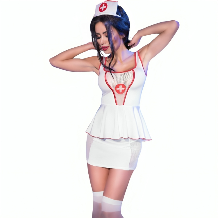 CHILIROSE - CR 4160 DISFRAZ ENFERMERA TOP & FALDA S/M - Sensualia