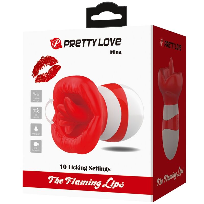 PRETTY LOVE - MINA STIMULATEUR DE LANGUE ROUGE CLAIR - Sensualia