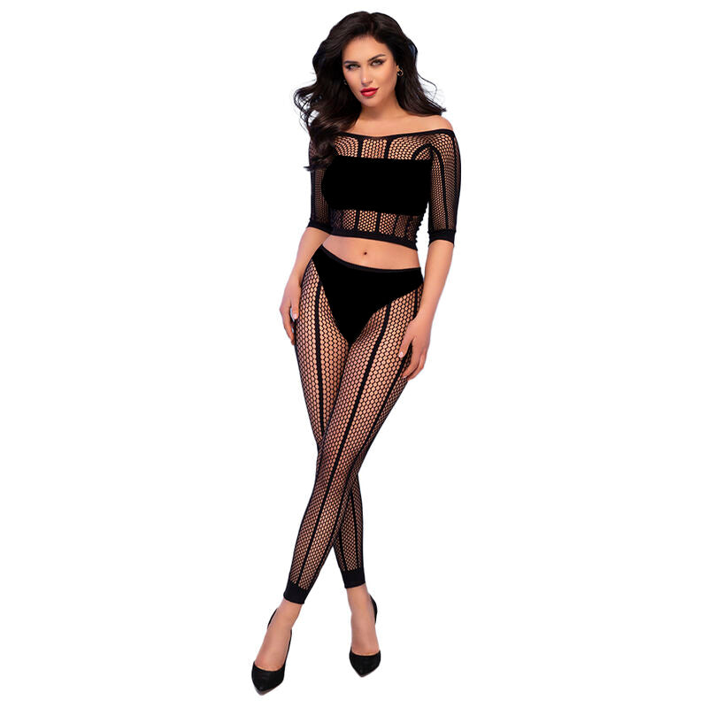 CHILIROSE - CR 4647 TOP & LEGGINS NOIR S/M - Sensualia