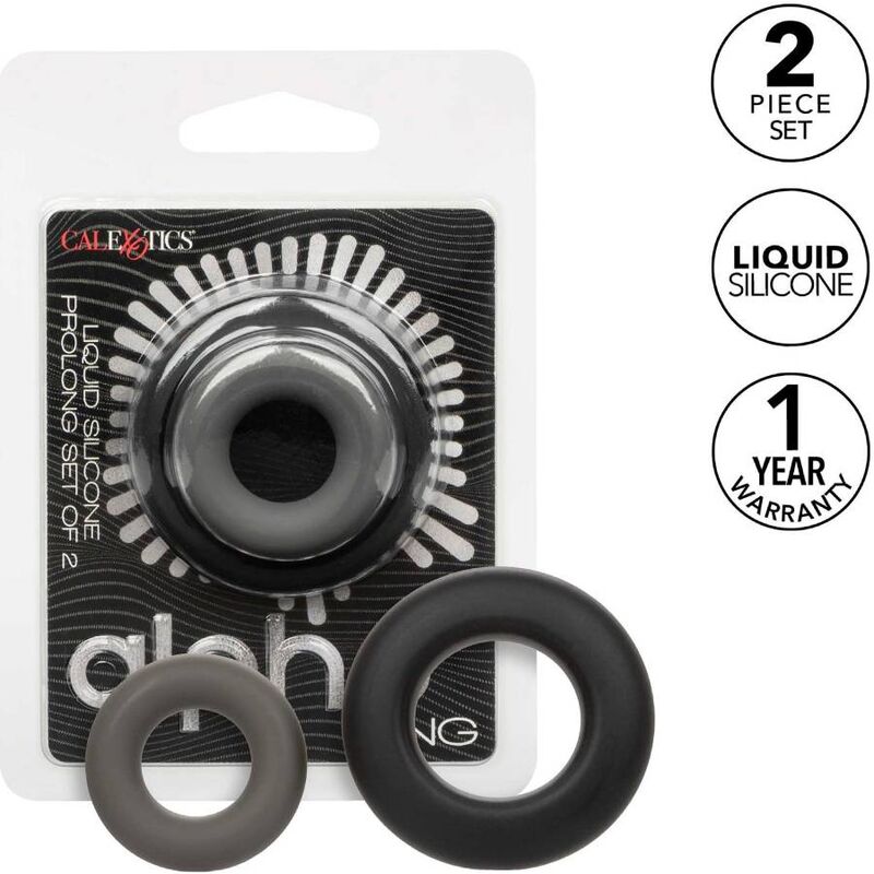 CALEXOTICS - ALPHA PROLONG LOT DE 2 BAGUE GRIS - Sensualia