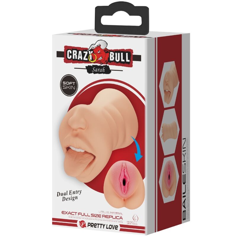 CRAZY BULL - MASTUBADOR EN FORME DE VAGIN SARAH DOUBLE ENTRÉE - Sensualia
