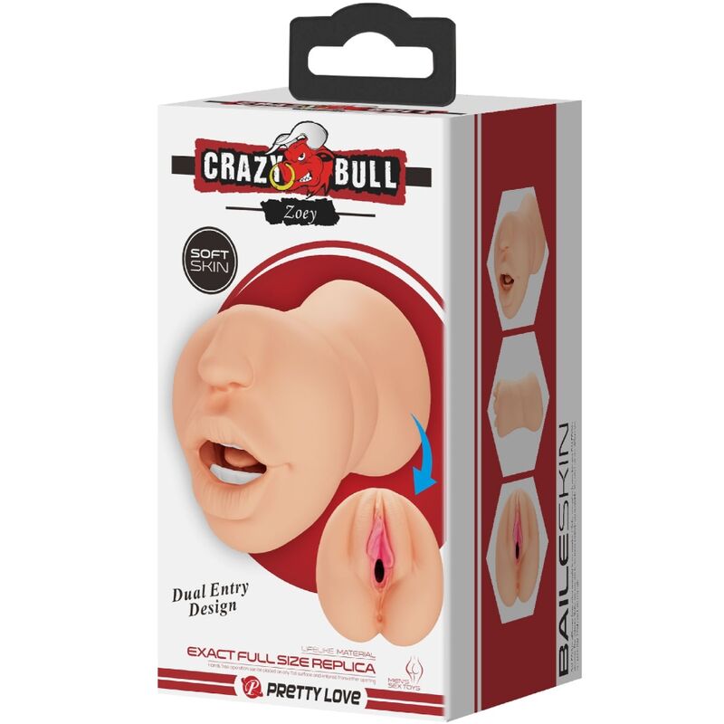CRAZY BULL - MASTUBADOR EN FORME DE VAGIN ZOEY DOUBLE ENTRÉE - Sensualia