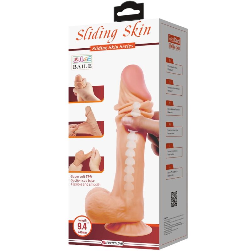 PRETTY LOVE - SÉRIE SLIDING SKIN GODE RÉALISTE AVEC VENTOUSE SLIDING SKIN 24 CM - Sensualia