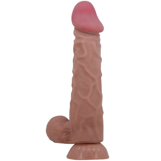 PRETTY LOVE - SÉRIE SLIDING SKIN GODE RÉALISTE AVEC VENTOUSE SLIDING SKIN MARRON 24 CM - Sensualia
