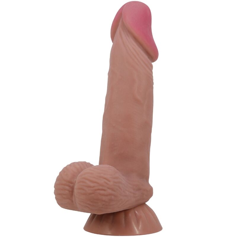 PRETTY LOVE - SÉRIE SLIDING SKIN GODE RÉALISTE AVEC VENTOUSE COULISSANTE PEAU BRUN 19,4 CM - Sensualia