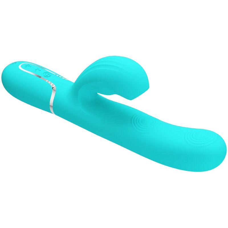 PRETTY LOVE - PERLITA VIBRATEUR MULTIFONCTION 3 EN 1 POINT G VERT AQUA - Sensualia