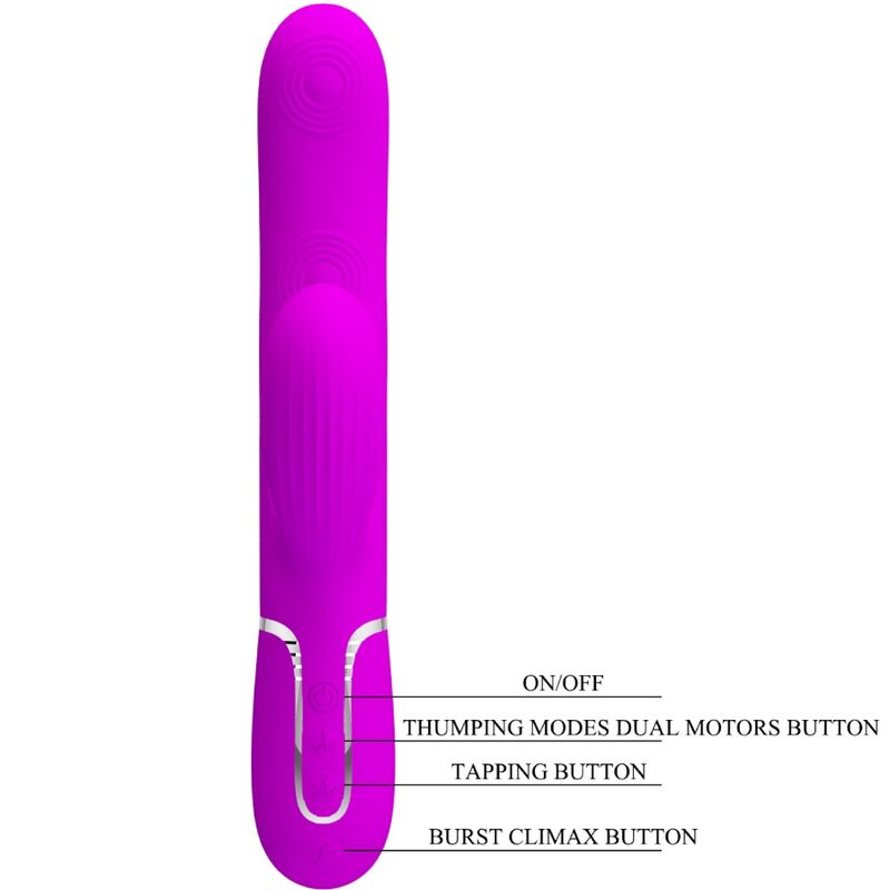 PRETTY LOVE - VIBRATEUR POINT G MULTIFONCTION 3 EN 1 PERLITA VIOLET - Sensualia
