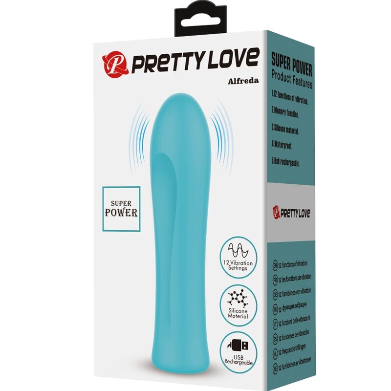 PRETTY LOVE - VIBRATEUR SUPER PUISSANT ALFREDA VERT EAU - Sensualia