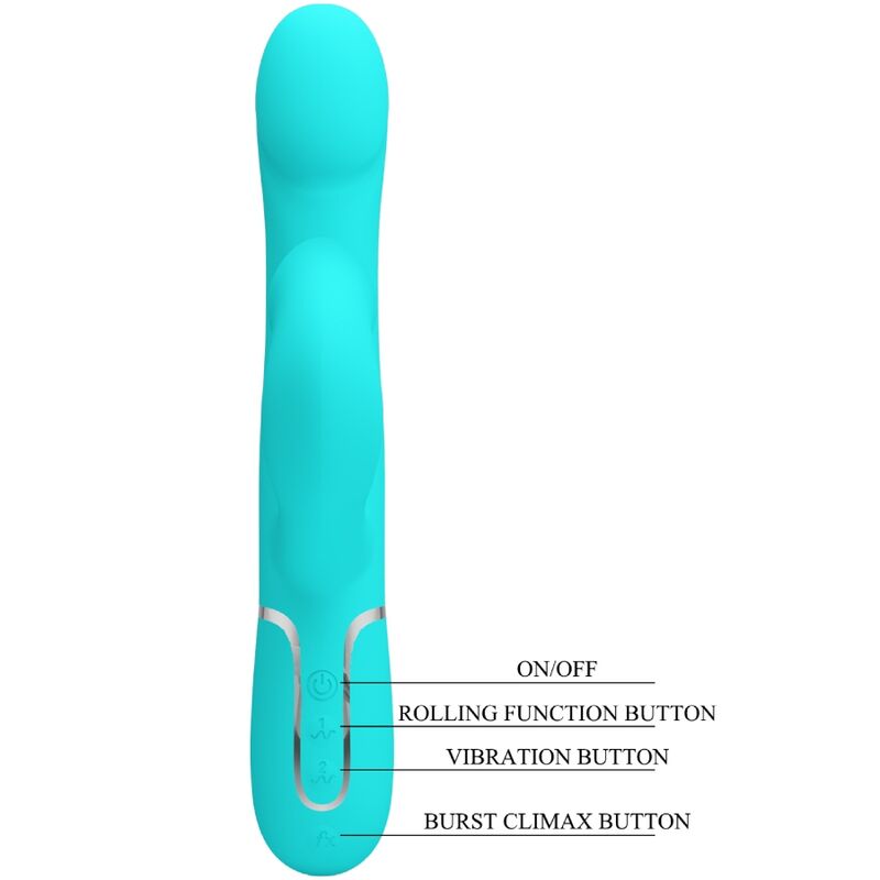 PRETTY LOVE - PERLES VIBRATEUR LAPIN VERT AQUA - Sensualia