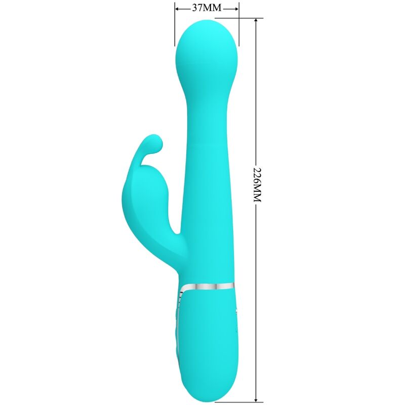 PRETTY LOVE - VIBRATEUR DEJON RABBIT 3 EN 1 MULTIFONCTION VERT AQUA - Sensualia