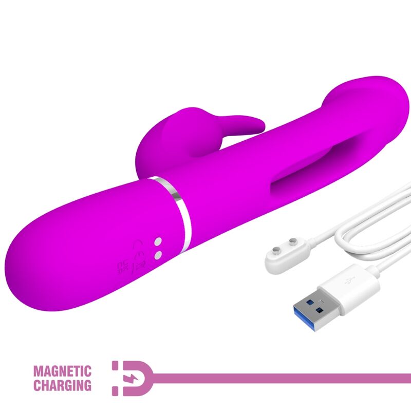 PRETTY LOVE - VIBRATEUR DEJON RABBIT 3 EN 1 MULTIFONCTION  FUCSIA - Sensualia
