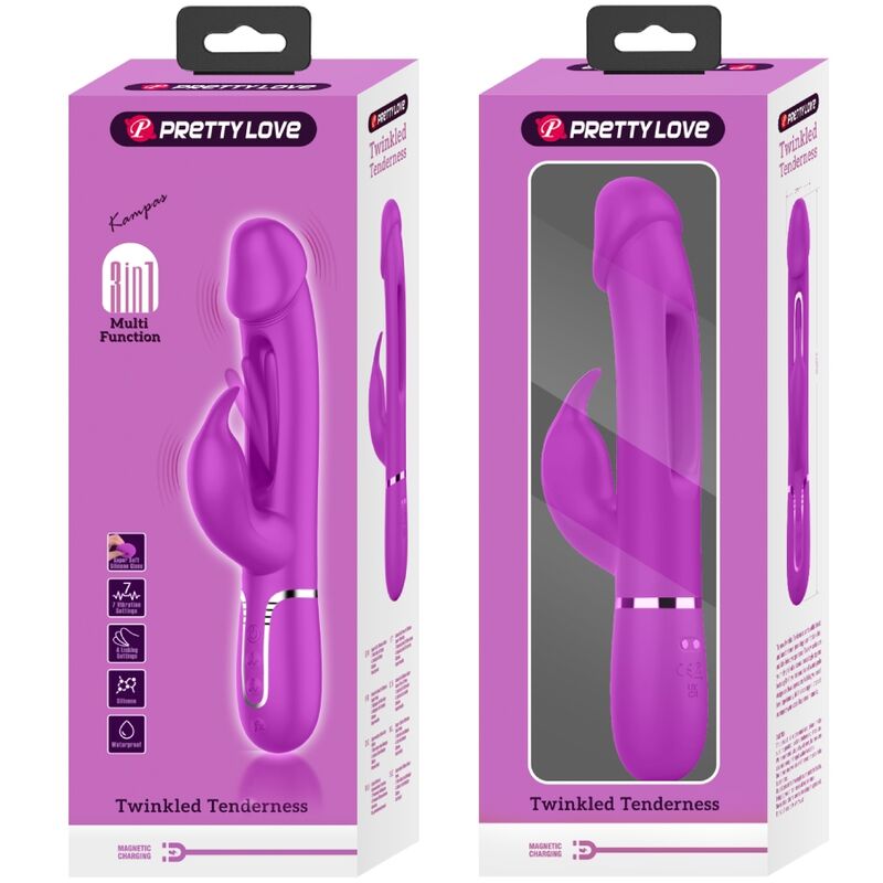PRETTY LOVE - VIBRATEUR DEJON RABBIT 3 EN 1 MULTIFONCTION  FUCSIA - Sensualia