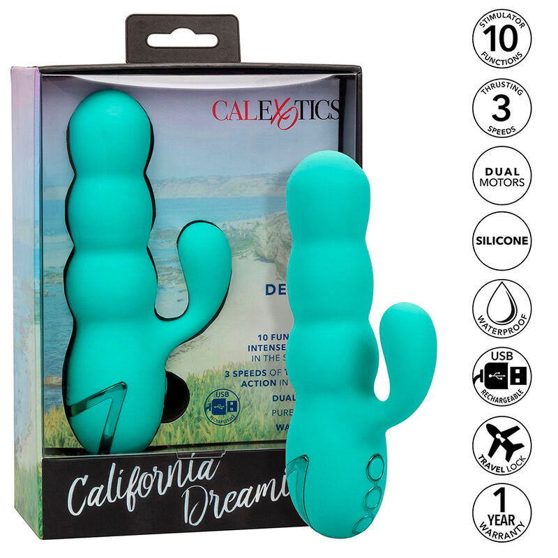 CALEXOTICS - VIBRATEUR DEL MAR DIVA RABBIR AQUA GREEN PAR CALIFORNIA DREAMING - Sensualia