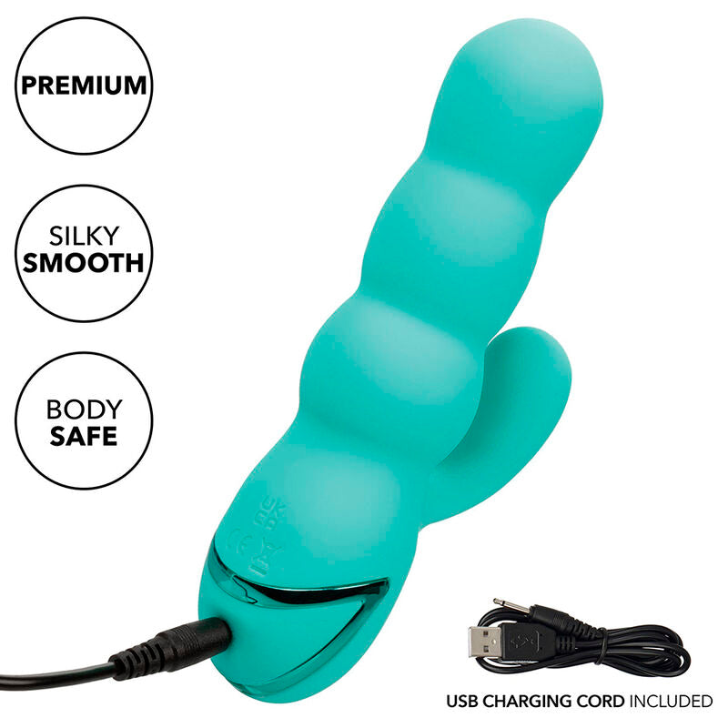CALEXOTICS - VIBRATEUR DEL MAR DIVA RABBIR AQUA GREEN PAR CALIFORNIA DREAMING - Sensualia