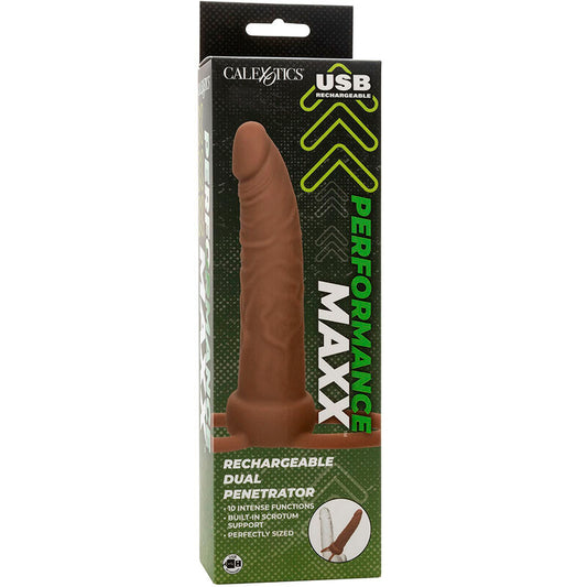CALEXOTICS - PERFORMANCE MAXX RECHARGEABLE DOUBLE PÉNÉTRATEUR PEAU BRUN - Sensualia