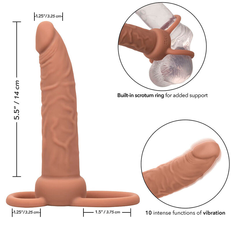 CALEXOTICS - PERFORMANCE MAXX RECHARGEABLE DOUBLE PÉNÉTRATEUR PEAU BRUN - Sensualia
