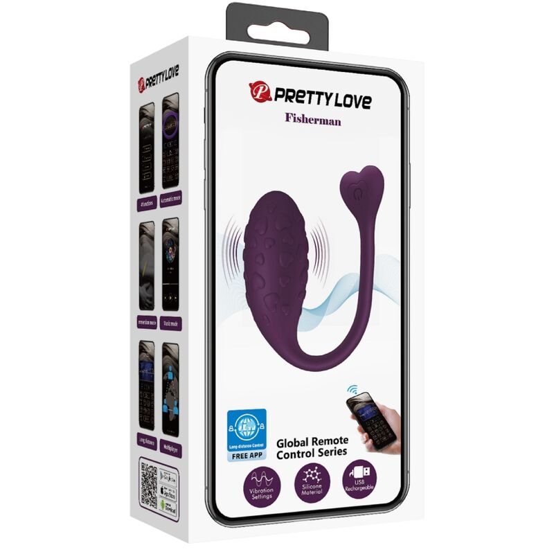 PRETTY LOVE - FISHERMAN OEUF VIBRANT CONTRÔLÉ PAR APPLICATION LILA - Sensualia