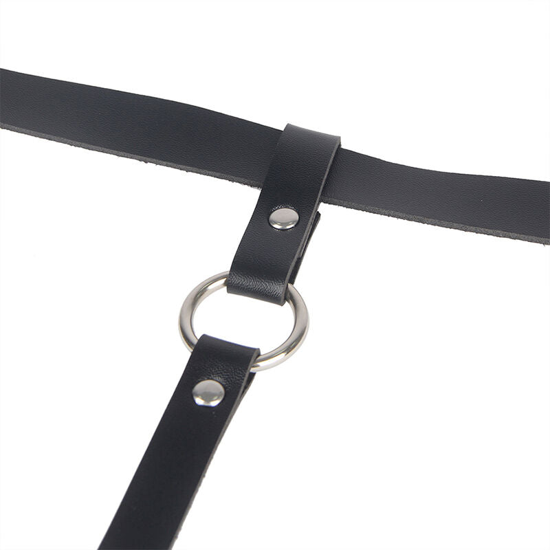SUBBLIME - HARNAIS DE JAMBE CHAÎNE CUIR NOIR TAILLE UNIQUE - Sensualia