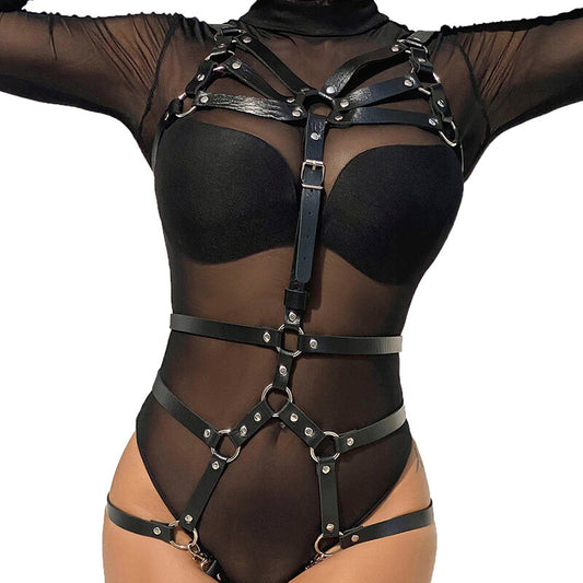 SUBBLIME - HARNAIS CORPS SANGLES AJUSTABLES CUIR NOIR TAILLE UNIQUE - Sensualia