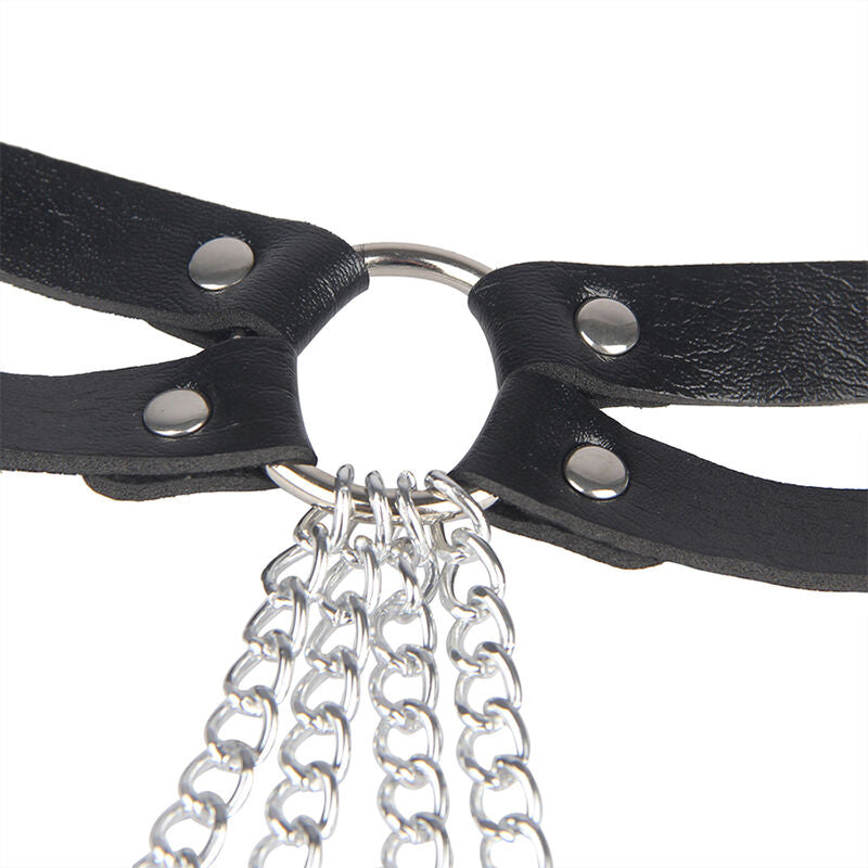 SUBBLIME - CHAINE BAGUE CUIR CEINTURE NOIR TAILLE UNIQUE - Sensualia