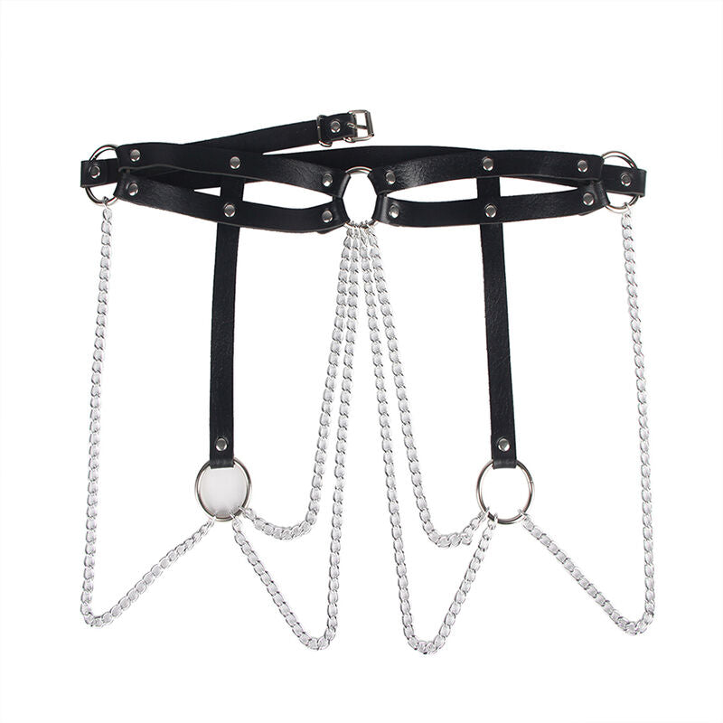 SUBBLIME - CHAINE BAGUE CUIR CEINTURE NOIR TAILLE UNIQUE - Sensualia