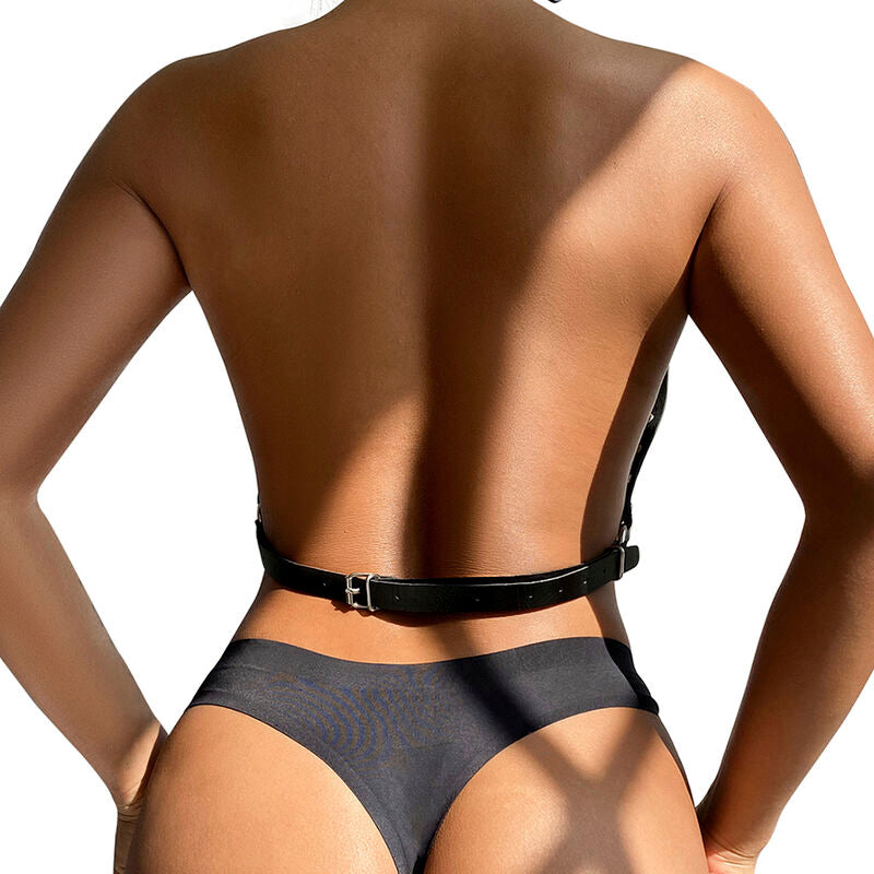SUBBLIME - HARNAIS POITRINE AVEC GRANDES CHAÎNE S  ANNEAUX TAILLE UNIQUE - Sensualia