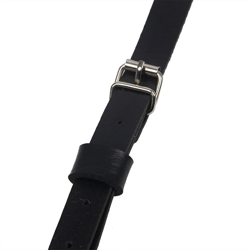 SUBBLIME - HARNAIS POITRINE ANNEAU CUIR NOIR TAILLE UNIQUE - Sensualia
