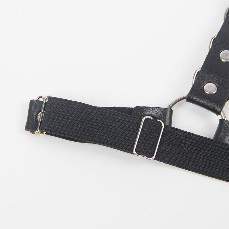 SUBBLIME - HARNAIS CEINTURE ET JARRETIÈRES AVEC ANNEAUX ET CHAÎNE DÉTAIL TAILLE UNIQUE - Sensualia