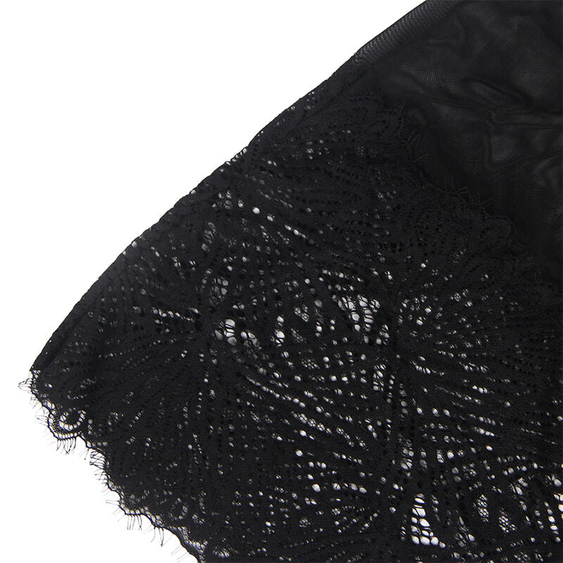 SUBBLIME - BABYDOLL CON TIRANTES AJUSTABLES DE ENCAJE NEGRO S/M - Sensualia