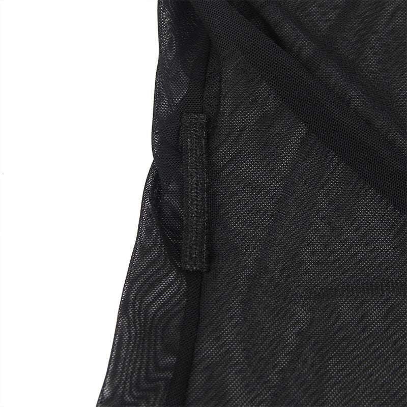 SUBBLIME - BATA TELA TRANSPARENTE DETALLE ENCAJE NEGRO S/M - Sensualia