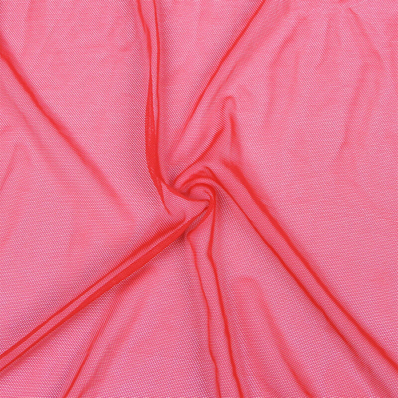 SUBBLIME - BATA TELA TRANSPARENTE DETALLE ENCAJE ROJO S/M - Sensualia
