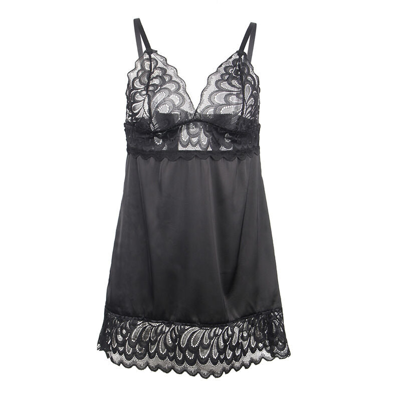 SUBBLIME - BABYDOLL CON ESTAMPADO FLORAL PECHO NEGRO S/M - Sensualia