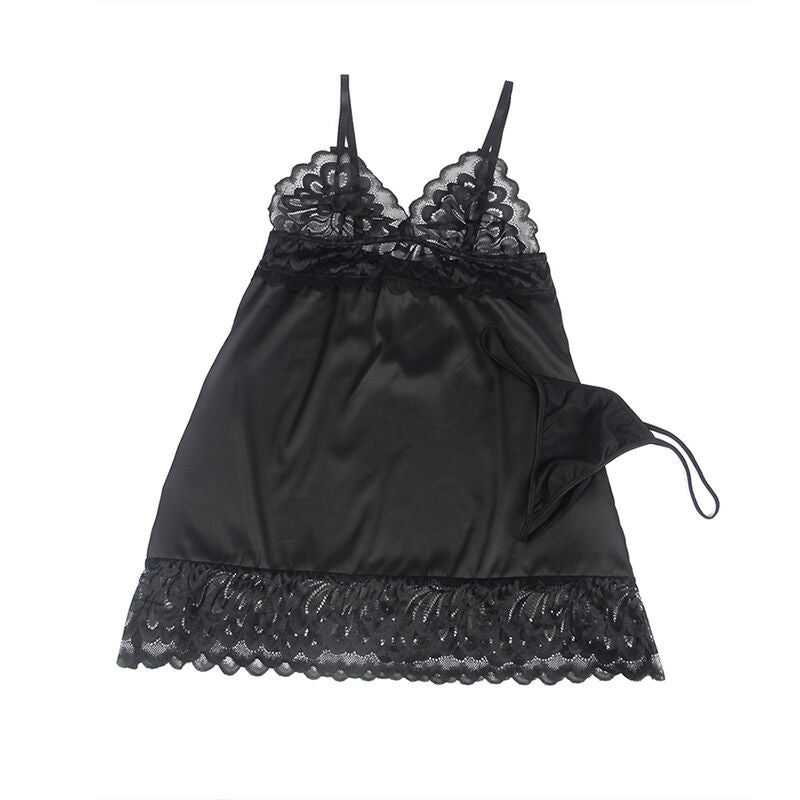 SUBBLIME - BABYDOLL CON ESTAMPADO FLORAL PECHO NEGRO S/M - Sensualia