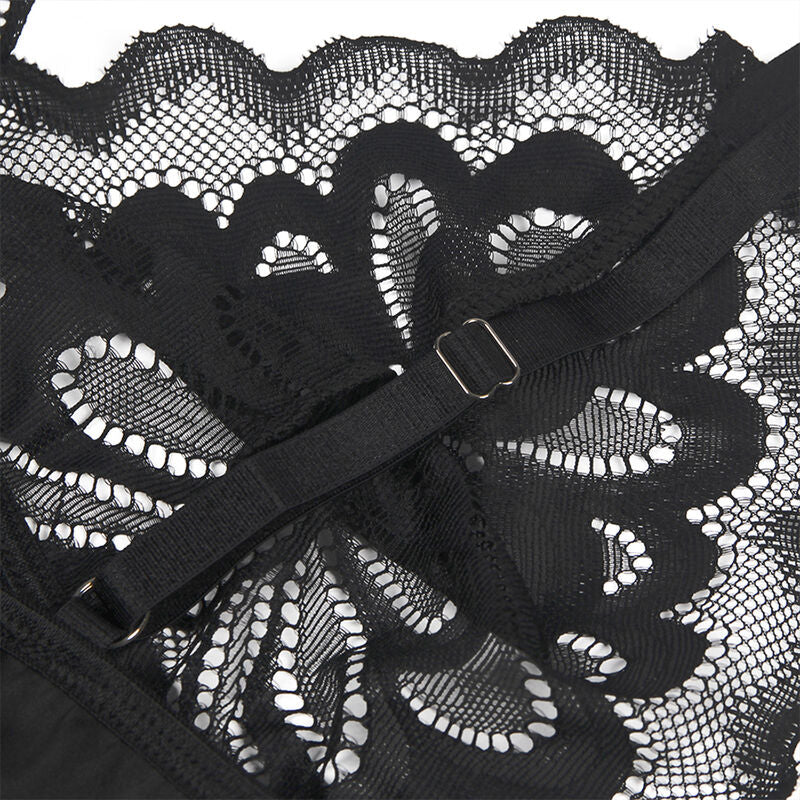 SUBBLIME - BABYDOLL CON ESTAMPADO FLORAL PECHO NEGRO S/M - Sensualia