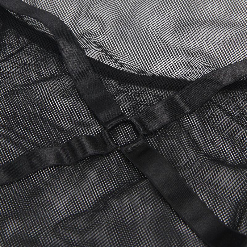 SUBBLIME - VESTIDO TRANSPARENTE CUELLO HALTER NEGRO S/M - Sensualia