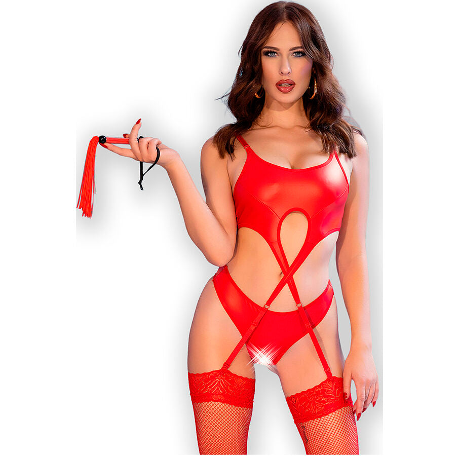 CHILIROSE - CR 4625 SET CUATRO PIEZAS CROTCHLESS ROJO S - Sensualia