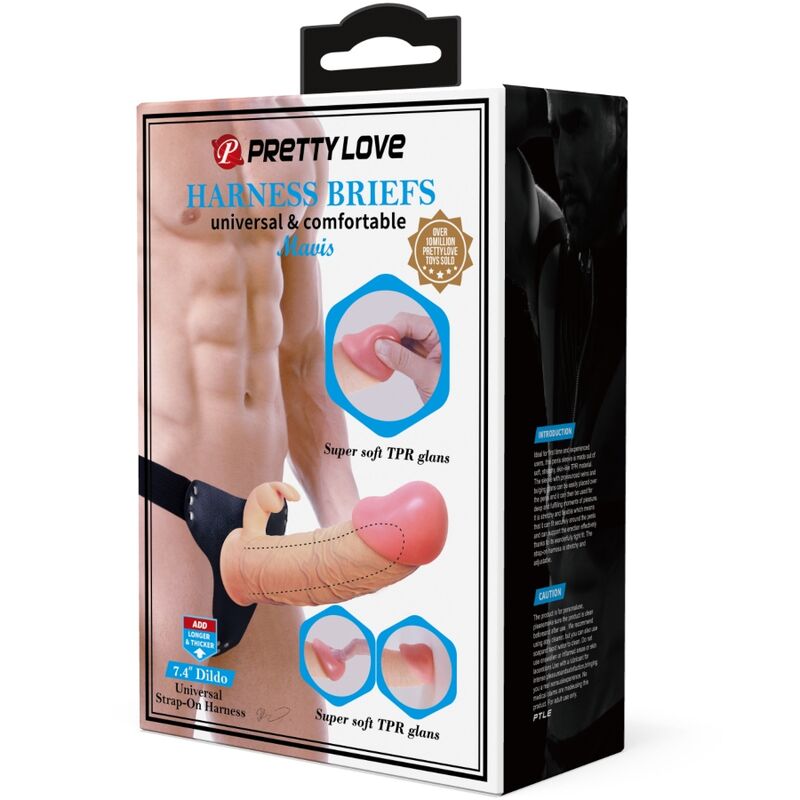 PRETTY LOVE - MAVIS HARNAIS CULOTTE UNIVERSELLE AVEC GODE 19 CM NATUREL - Sensualia