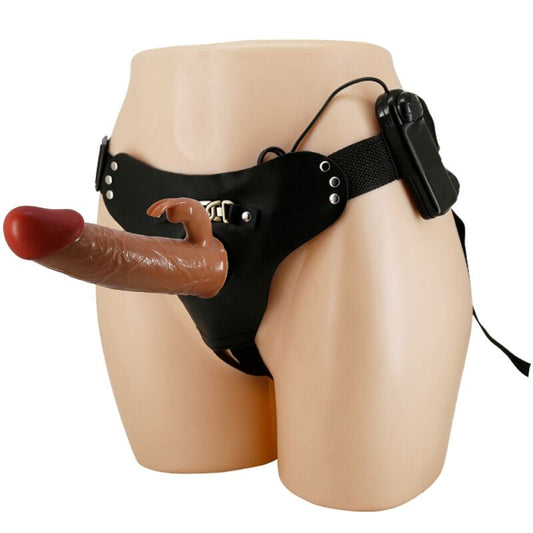 PRETTY LOVE - MARION HARNAIS SLIP UNIVERSEL AVEC DILDO VIBRANT 19 CM MARRON - Sensualia