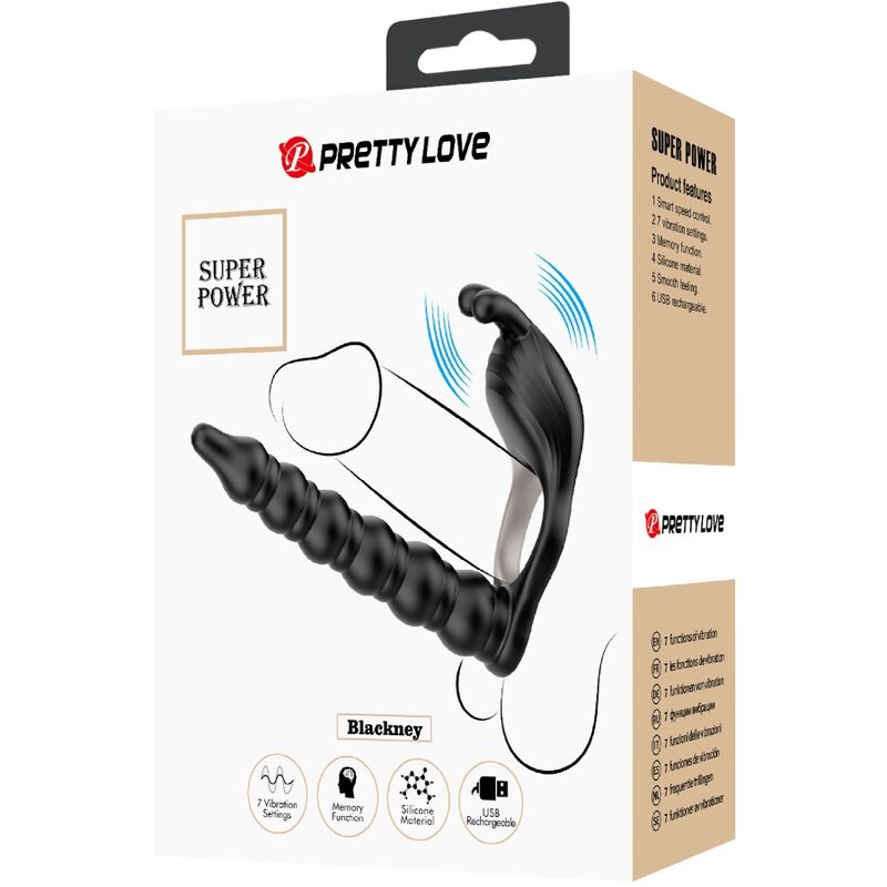PRETTY LOVE - BLACKNEY ANNEAUX PÉNIS AVEC PLUG VIBRATEUR - Sensualia