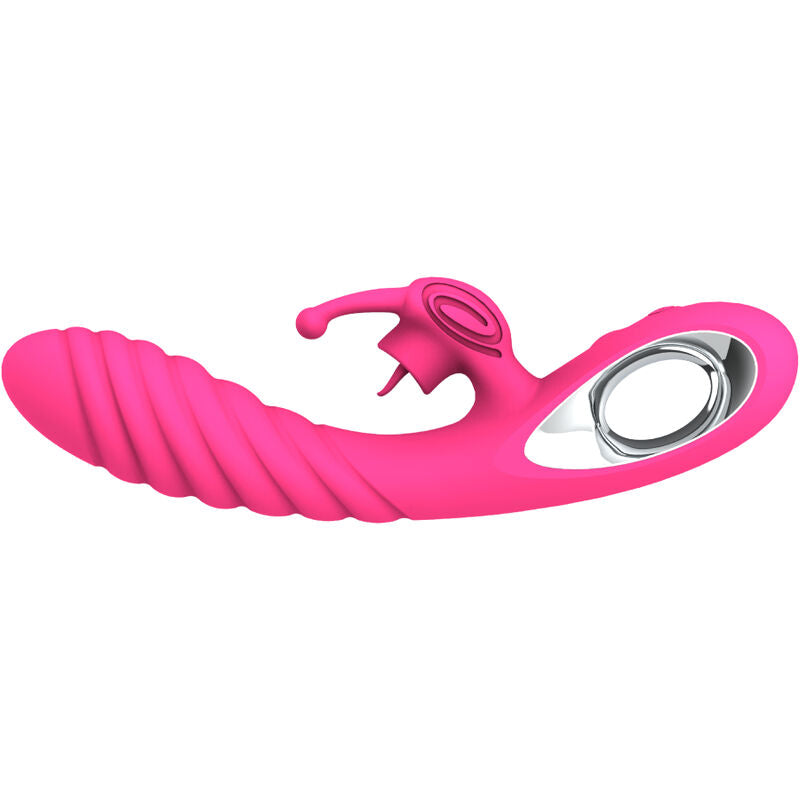 ARMONY - VIBRATEUR VICKY RABBIT AVEC LANGUE  ANNEAU DE TIRAGE FUCHSIA - Sensualia