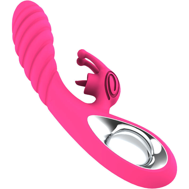 ARMONY - VIBRATEUR VICKY RABBIT AVEC LANGUE  ANNEAU DE TIRAGE FUCHSIA - Sensualia