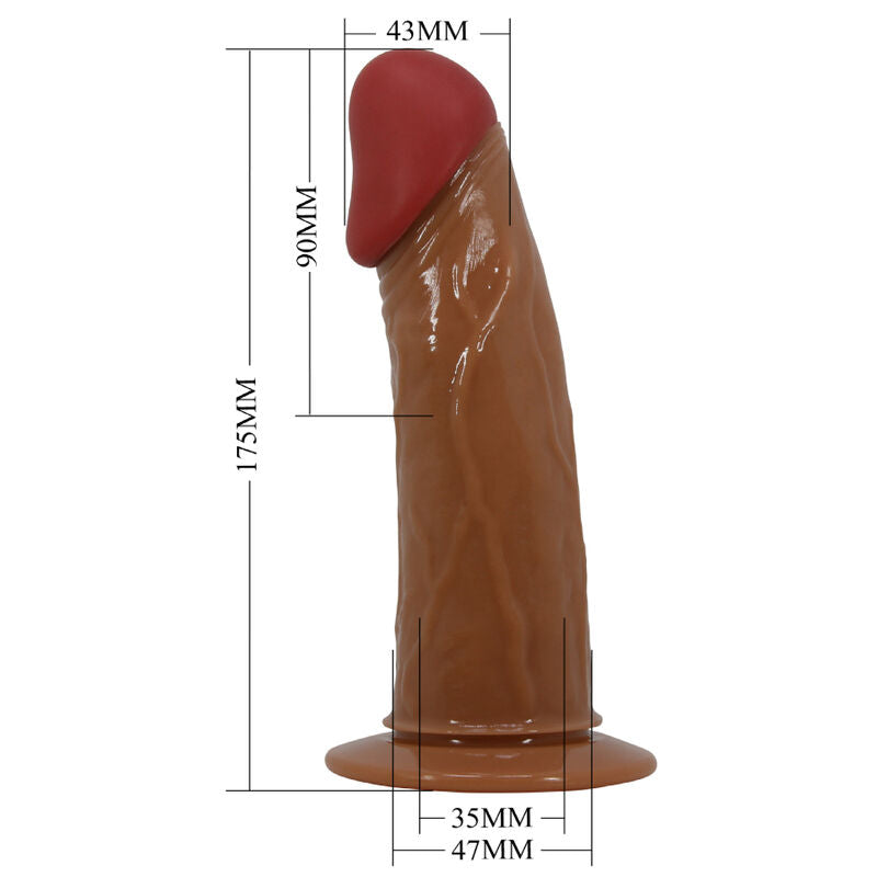 PRETTY LOVE - STARKS SLIP HARNAIS DILDO VIBRANT MULTI-VITESSES 17,5 CM MARRON CLAIR - Sensualia