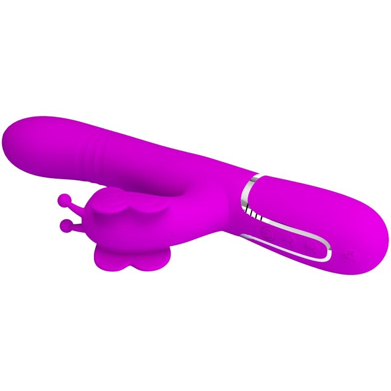 PRETTY LOVE - VIBRATEUR MULTIFONCTION LAPIN 4 EN 1 PAPILLON FUCHSIA - Sensualia