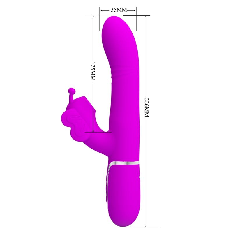 PRETTY LOVE - VIBRATEUR MULTIFONCTION LAPIN 4 EN 1 PAPILLON FUCHSIA - Sensualia