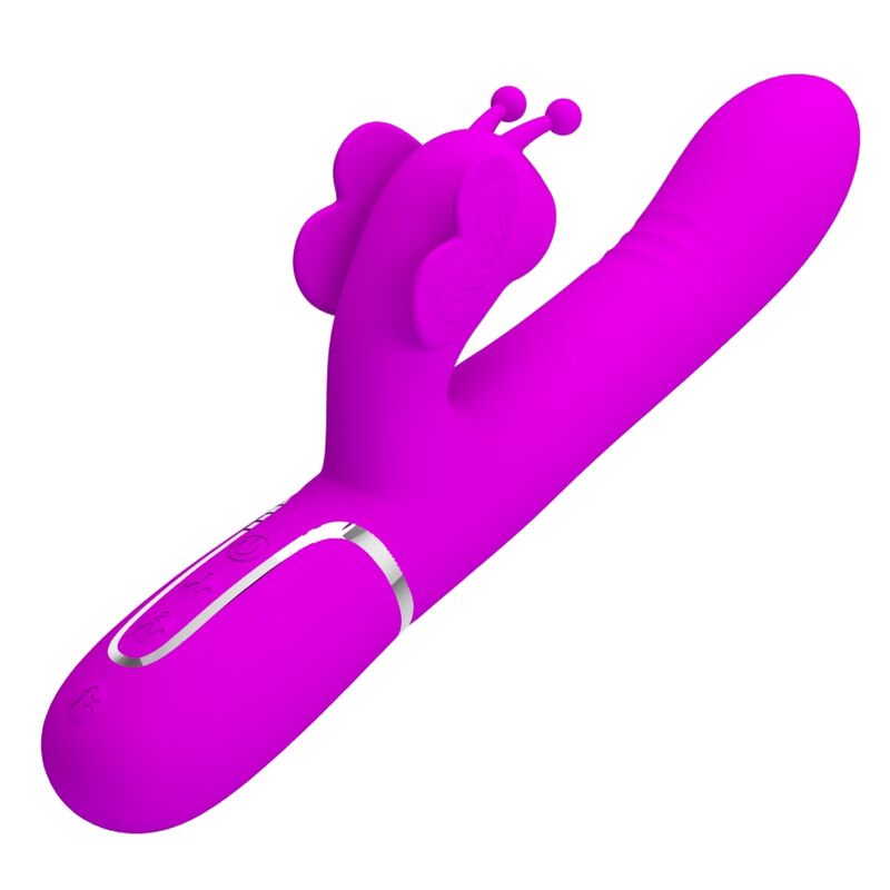 PRETTY LOVE - VIBRATEUR MULTIFONCTION LAPIN 4 EN 1 PAPILLON FUCHSIA - Sensualia