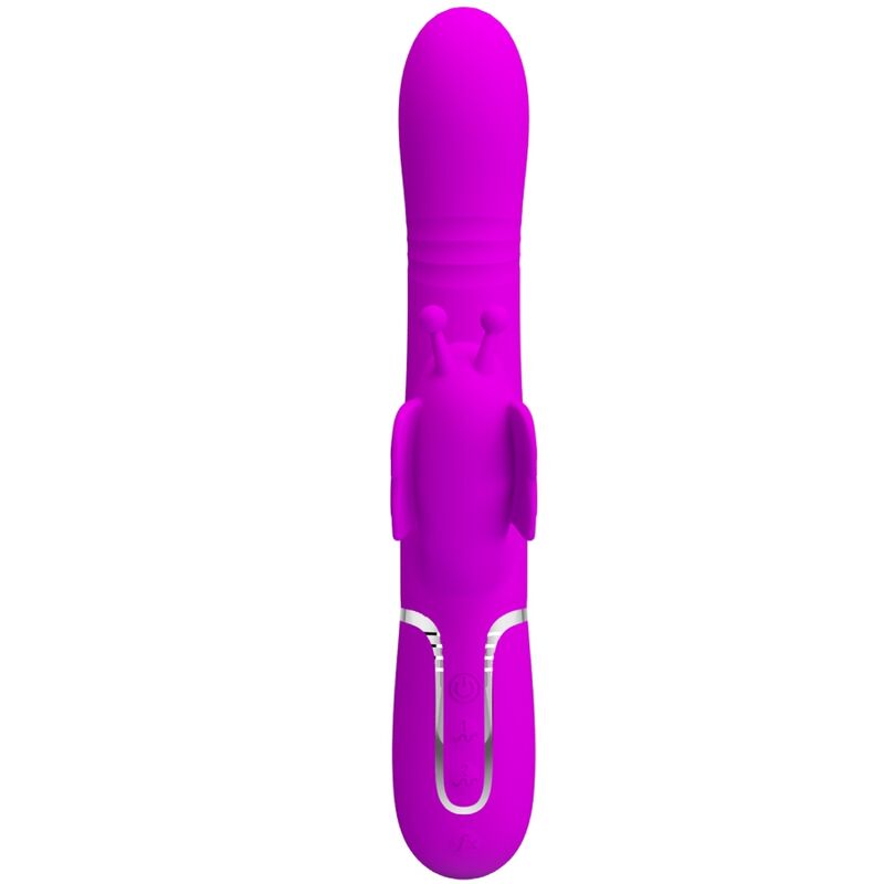 PRETTY LOVE - VIBRATEUR MULTIFONCTION LAPIN 4 EN 1 PAPILLON FUCHSIA - Sensualia