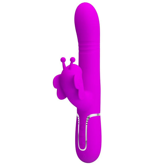 PRETTY LOVE - VIBRATEUR MULTIFONCTION LAPIN 4 EN 1 PAPILLON FUCHSIA - Sensualia