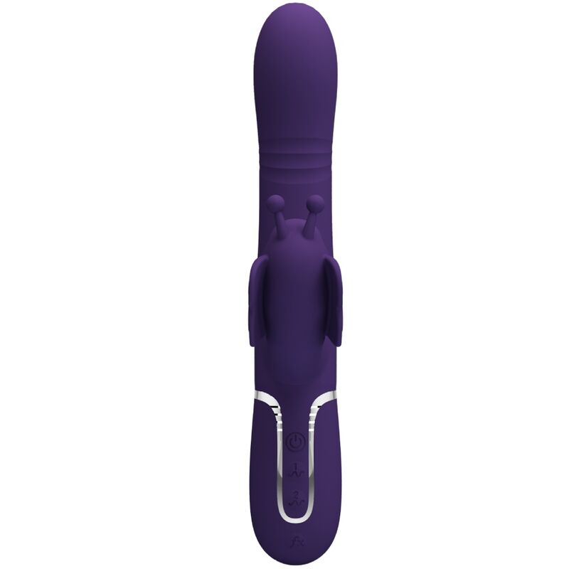 PRETTY LOVE - VIBRATEUR MULTIFONCTION LAPIN 4 EN 1 PAPILLON VIOLET - Sensualia