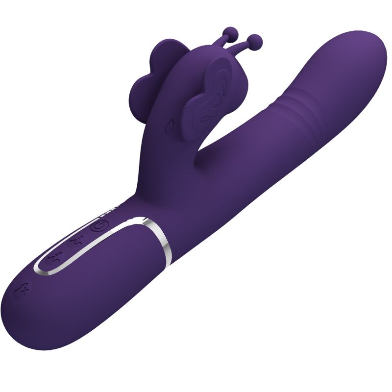 PRETTY LOVE - VIBRATEUR MULTIFONCTION LAPIN 4 EN 1 PAPILLON VIOLET - Sensualia